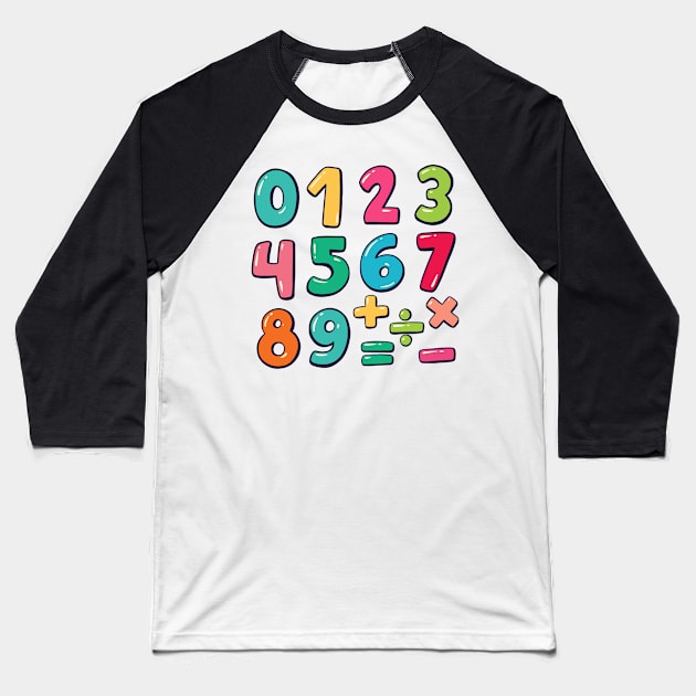 Number & Calculations Concept Baseball T-Shirt by Mako Design 